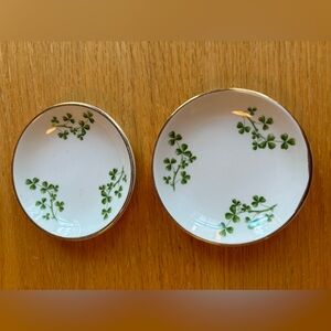 2 small Arklow Shamrock Plates-Ireland